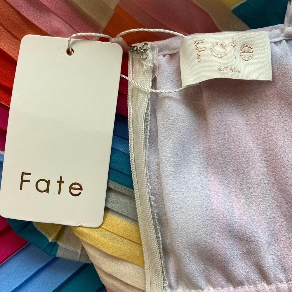 Fate Rainbow Multicolored Maxi Dress
S Deep Vneck Cocktail New Imperfections - Picture 6 of 14